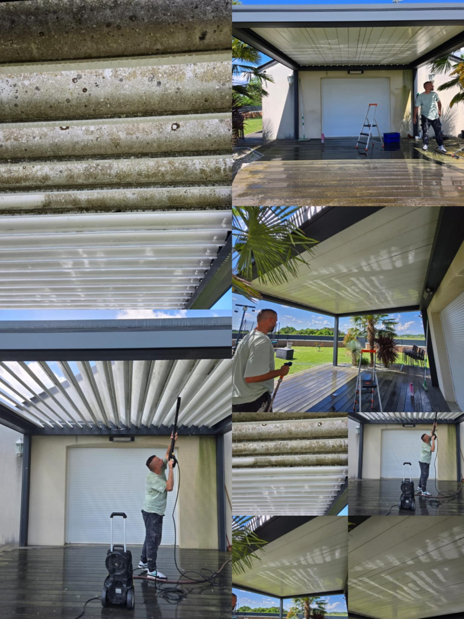 Nettoyage de pergola aluminium en basse pression près de Tours